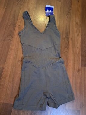 JoyLab Brown Ribbed Sleeveless Romper